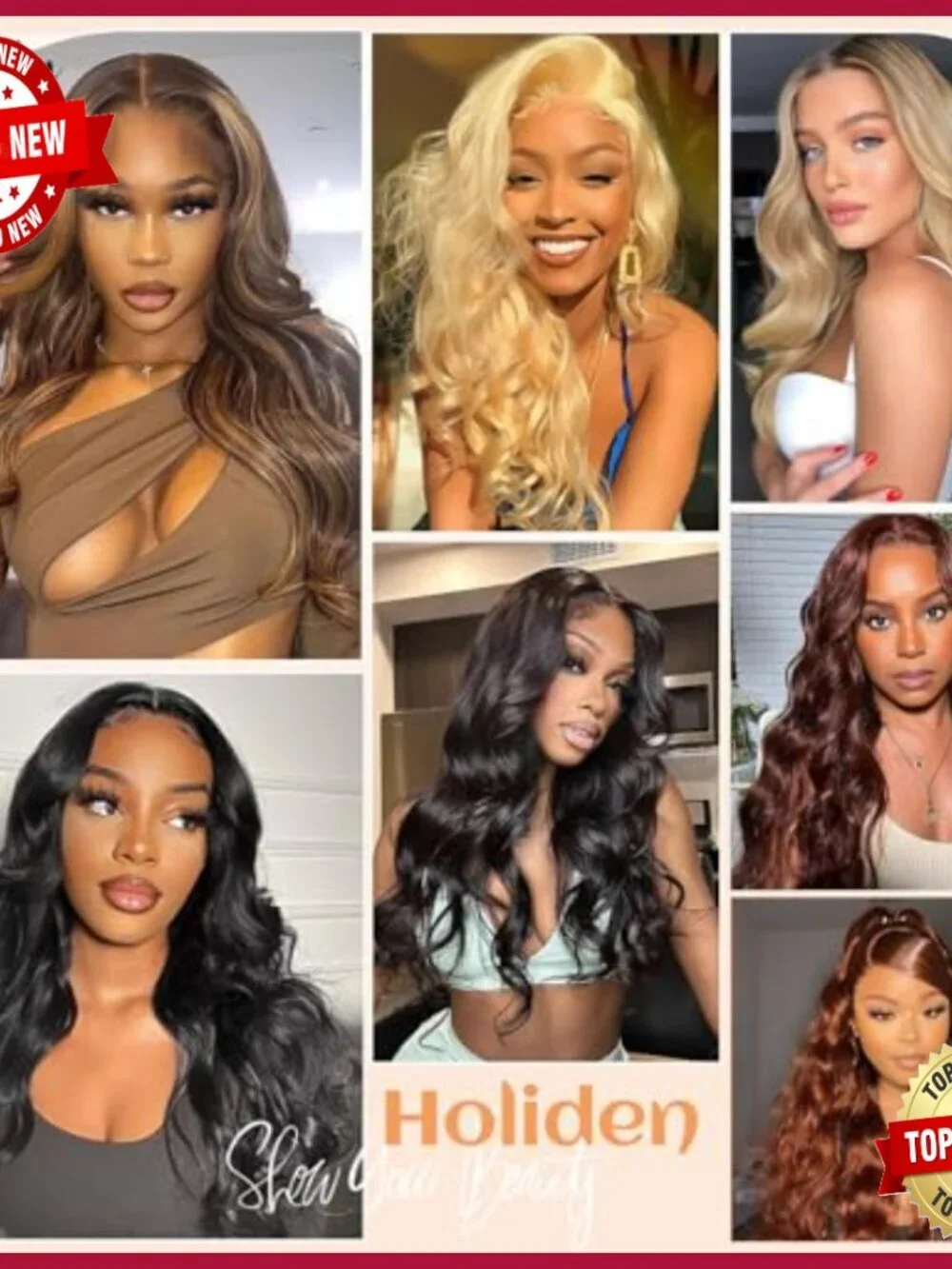 22 Inch Human Hair Clip In Extensions, Body Wave, 8 Pieces, 110g